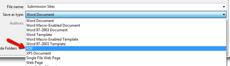 Save as PDF in Microsoft Word
